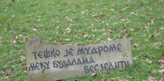 tesko je mudrome medju budalama besediti