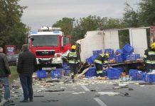 STRAVIČAN SUDAR KOD LOZNICE Šleper pun uglja udario u kamion pekare iz Grocke, na licu mesta poginula oba vozača